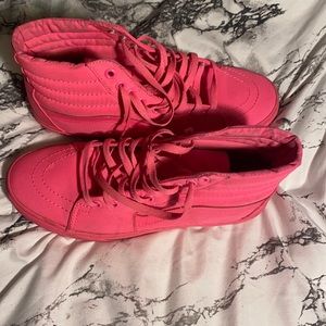 Neon pink high top Vans